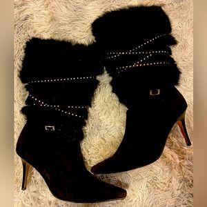 Wild Rose fur tall boots